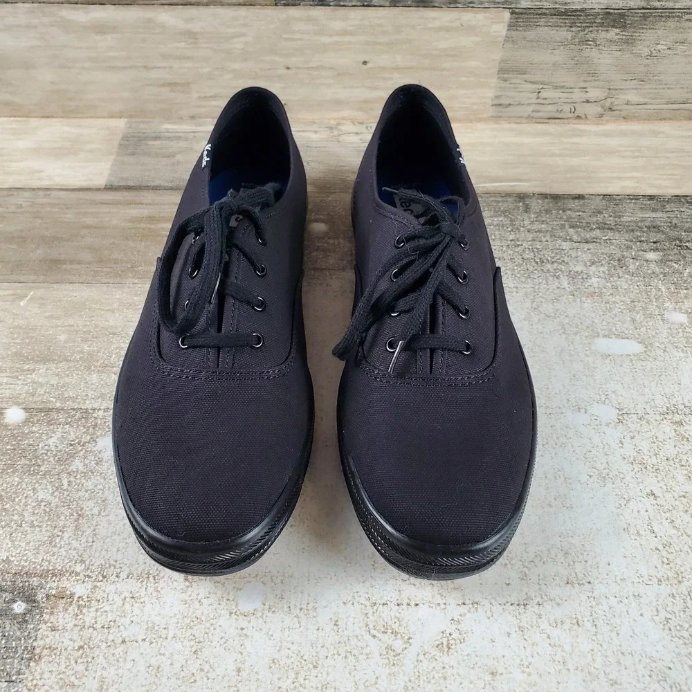 Keds Champion Originals Womens Shoes Sz 9 W Running Black Canvas Lace Up Sneaker